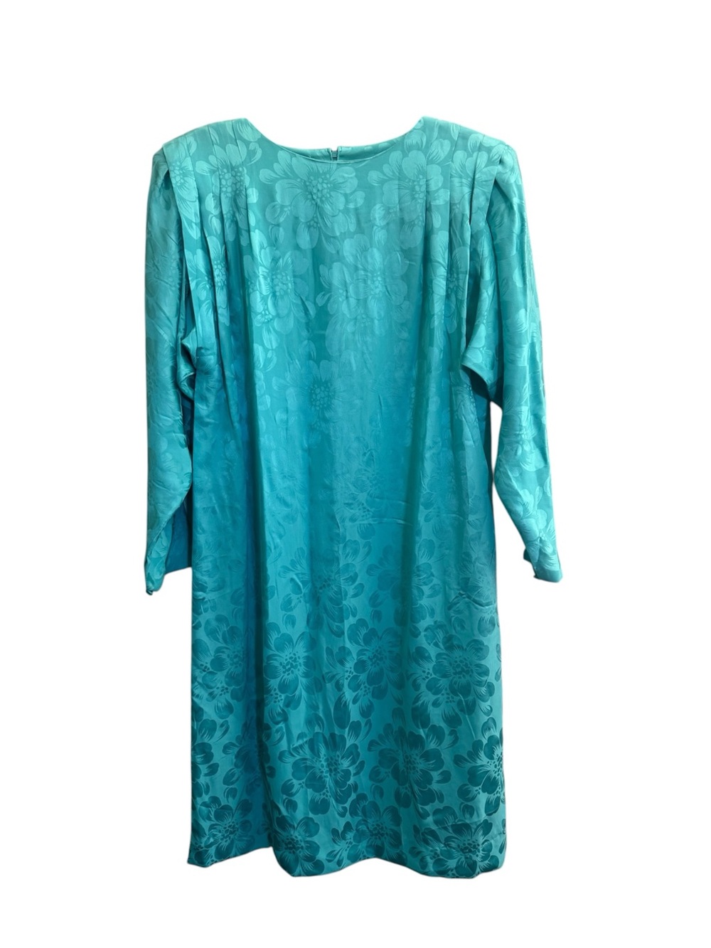 Silk Studio Women's dress Size 14 Aqua blue floral silk vintage RARE